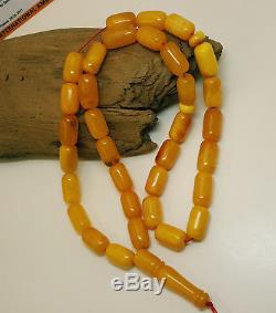 Baltic Amber White Islamic 33 Prayer Rosary Beads 37g Misbaha Tesbih R-021