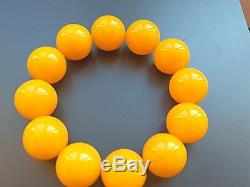 Baltic Amber bracelet, round beads 20mm 59.51 grams butterscotch color AA00