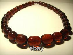 Baltic Amber necklace Natural Amber pressed olive cognac beads 77.88gr B-7