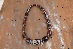 Baltic Amber necklace and bracelet set Natural dark cherry color 19 inch