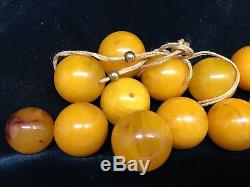 Baltic Natural Amber Round Beads Butterscotch Egg Yolk Stunning 55 grams (rf211)