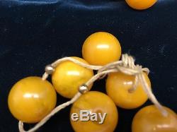 Baltic Natural Amber Round Beads Butterscotch Egg Yolk Stunning 55 grams (rf211)