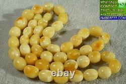 Baltic Natural Marble White Baltic Amber Necklace 21 G Fedex Fast 4-5 Days Ship