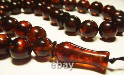 Baltic amber Rosary Islamic Prayer Genuine Amber Misbah Tasbih Kehribar pressed