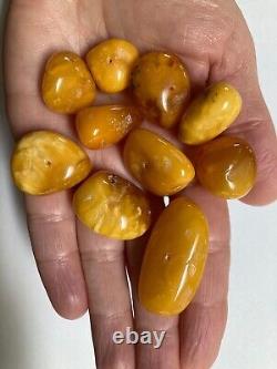 Baltic amber antique butterscoth egg yolk chunky beads loose natural amber 40grm