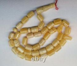 Baltic amber rosary, White amber stone rosaries, Amber beads, Natural amber