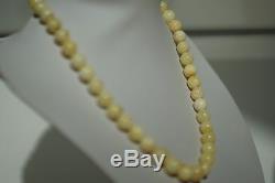 Baltic states royal white natural amber necklace 24 grams, Free, NO customs tax