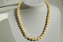 Baltic states royal white natural amber necklace 24 grams, Free, NO customs tax