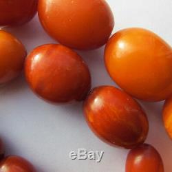 Beautiful Antique Natural Butterscotch Egg Yolk Baltic Amber Beads Necklace
