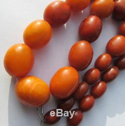 Beautiful Antique Natural Butterscotch Egg Yolk Baltic Amber Beads Necklace