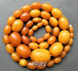 Beautiful Antique Natural Butterscotch Egg Yolk Baltic Amber Beads Necklace 65.2
