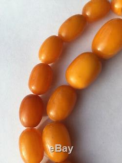 Beautiful Antique Natural Butterscotch Egg Yolk Baltic Amber Beads Necklace 72.8