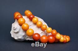 Beautiful Antique Natural Butterscotch Egg Yolk Baltic Amber Beads Necklace 84G