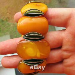 Beautiful Antique Natural Butterscotch Egg Yolk Baltic Amber Bracelet 67.7g