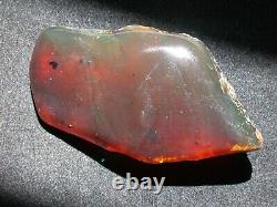 Beautiful Deep GREEN Red Amber Fossil Gemstone LARGE 123 grams TOP Quality Piece