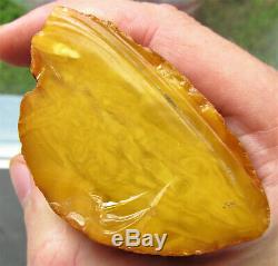 Beautiful Natural Genuine Butterscotch Egg Yolk Baltic Amber Stone 138.3g