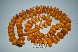 Beautiful Natural High Quality Old Baltic Amber Beads Necklace Weighing 56 Grams