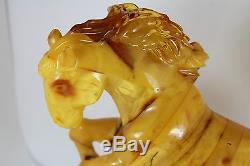 Beautiful Vintage Natural Baltic Amber Butterscotch Honey Color Horse Figure