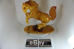 Beautiful Vintage Natural Baltic Amber Butterscotch Honey Color Horse Figure