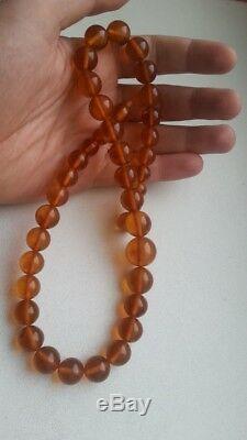 Beautiful Vintage Russian Soviet Natural Baltic AMBER necklace 49 gr 70s
