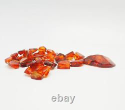 Beautiful vintage natural Baltic amber w fish scale inclusions beaded necklace