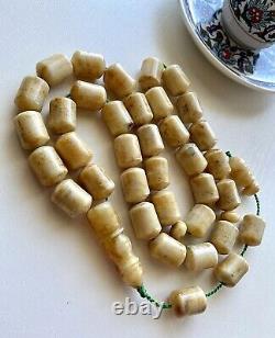 Big Antique Butterscotch Natural Baltic Amber Islamic Prayer Rosary 83g. Beads