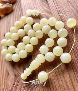 Big Natural Baltic Amber 57g. Islamic Prayer Rosary 14mm. 33 Beads Tesbih Misbah