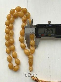 Big Natural Baltic Amber 66gr Antique Islamic Prayer Rosary Beads Tesbih Misbaha