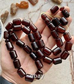 Big Natural Baltic Amber Big Islamic Prayer Rosary 84g Cherry 33 Beads Misbaha