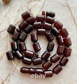 Big Natural Baltic Amber Big Islamic Prayer Rosary 84g Cherry 33 Beads Misbaha