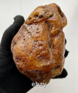Big Natural Baltic Amber Raw Stone 494g. Poland Honey Kahrab Bernstein Kehribar