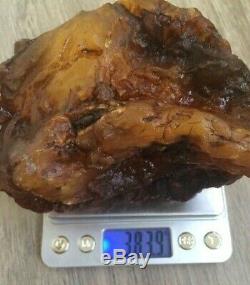 Big Raw Amber Stone rock 384 g pendant 100% natural Baltic kahrab kahrman misbah