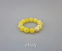 Bracelet Amber Natural Baltic Bead 28,5g White Vintage Rare Special Old S-086