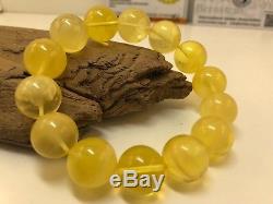 Bracelet Baltic Amber Natural Stone Nr4 Exlusive 31,1g Egg Yolk White Rare