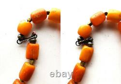 Butterscotch Amber Egg Yolk Baltic Natural Antique Old very Large Beads 88.5gr