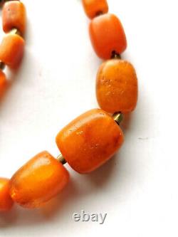 Butterscotch Amber Egg Yolk Baltic Natural Antique Old very Large Beads 88.5gr