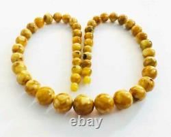Butterscotch Amber Necklace Natural Baltic Amber round beads pressed 55gr B25