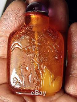 Chinese 19th C. Natural Baltic Amber Snuff Bottle, Superb, Sotheby's Provenance