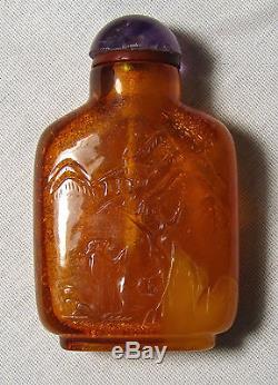 Chinese 19th C. Natural Baltic Amber Snuff Bottle, Superb, Sotheby's Provenance