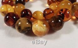 Certified 84g Baltic Natural Multi Colored Amber Necklace 54cm