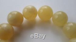 Certified Baltic Natural 50,83gr Amber Beads 20mm Egg Yolk Butterscotch Bracelet