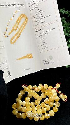 Certified Premium NATURAL Baltic Amber Rosary 72gr 13mm