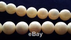 Certified Rare Baltic Natural 116,5g Royal White Amber Round Beads Necklace 20mm