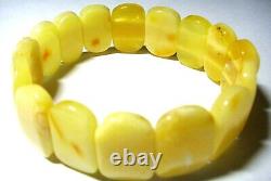 Certified one stone natural baltic amber bracelet white amber yellow