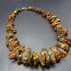 Chunky Vintage NATURAL Untreated RAW BALTIC AMBER 21 NECKLACE 121.5g, 925 Clasp