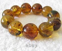 Dominican Amber Bracelet Beads Natural Stone Gem Authentic 21.70 mm (60.0 g)a763