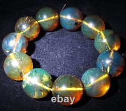 Dominican Amber Bracelet Beads Natural Stone Gem Authentic 21.70 mm (60.0 g)a763