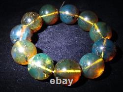 Dominican Amber Bracelet Beads Natural Stone Gem Authentic 21.70 mm (60.0 g)a763