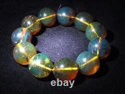 Dominican Amber Bracelet Beads Natural Stone Gem Authentic 21.70 mm (60.0 g)a763