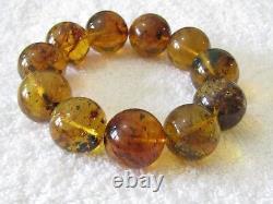 Dominican Amber Bracelet Beads Natural Stone Gem Authentic 21.70 mm (60.0 g)a763